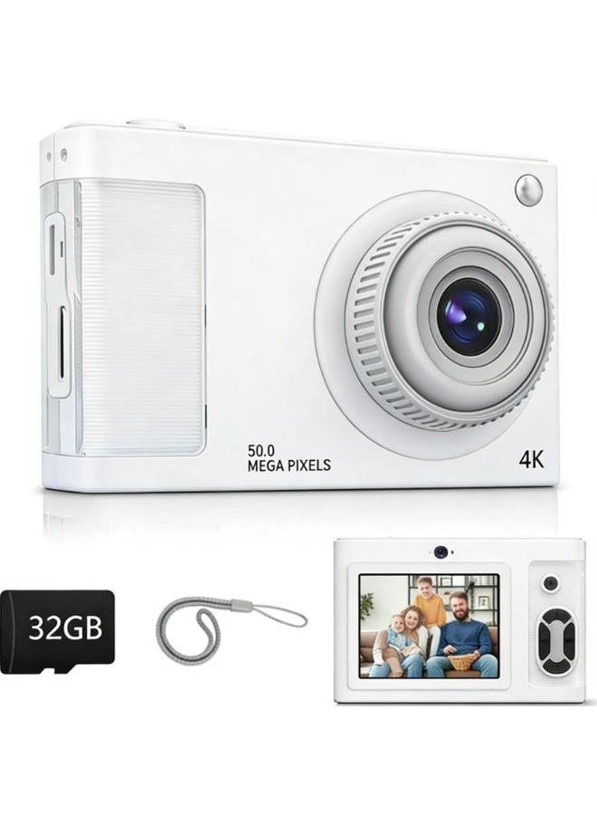 ZONBON Digital Camera, 4k Kids Camera 16 LED Filling Lights Point and Shoot Digital Camera with 32GB SD Card, Small Compact Camera for Kids Boys Girls. - Image 1